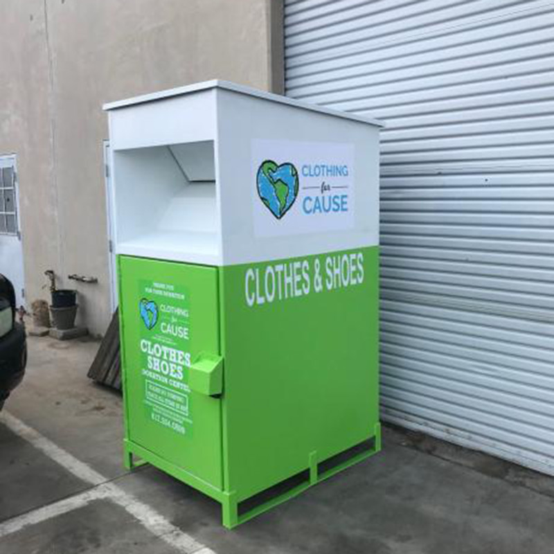 Features and considerations for an outdoor metal donation bin